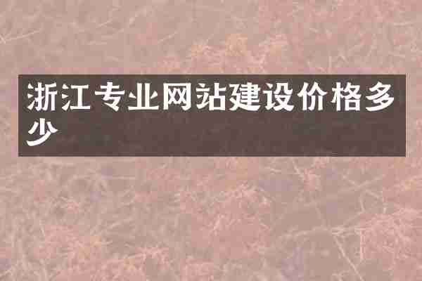 浙江专业网站建设价格多少