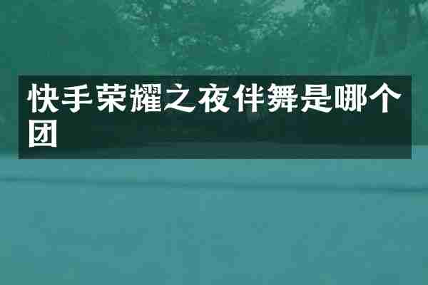 快手荣耀之夜伴舞是哪个团