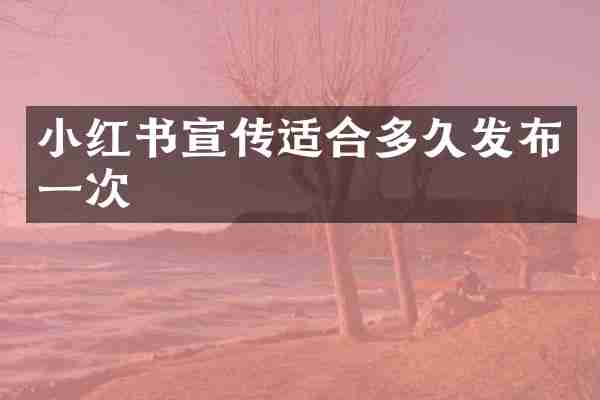 小红书宣传适合多久发布一次