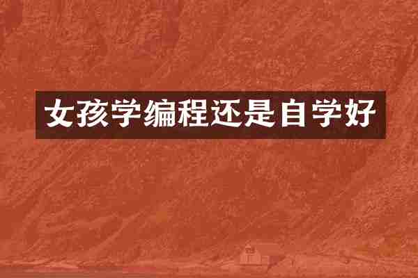女孩学编程还是自学好