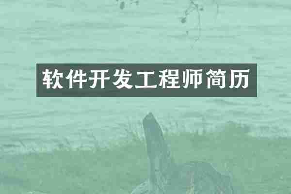 软件开发工程师简历