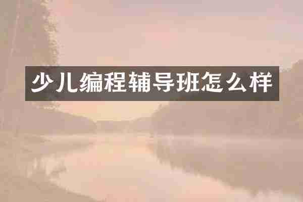 少儿编程辅导班怎么样