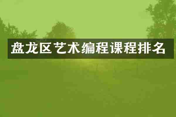 盘龙区艺术编程课程排名