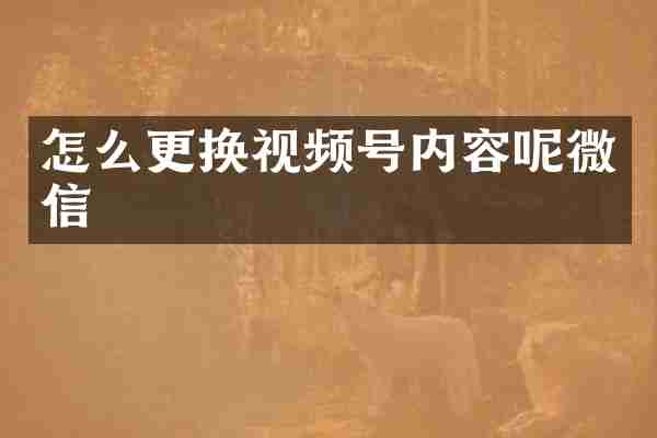 怎么更换视频号内容呢微信
