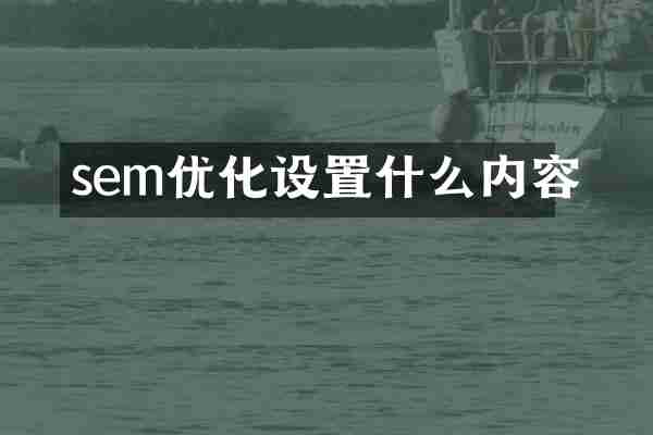sem优化设置什么内容