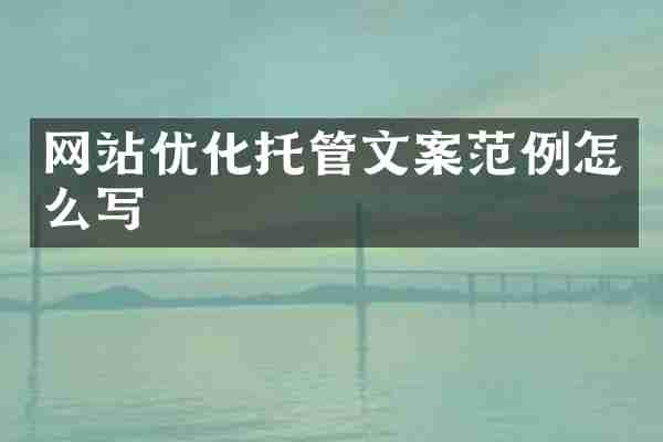 网站优化托管文案范例怎么写