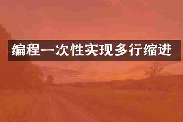 编程一次性实现多行缩进