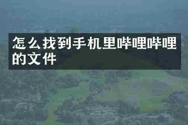 怎么找到手机里哔哩哔哩的文件