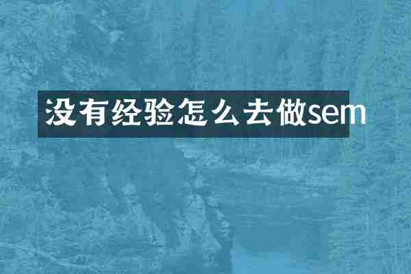 没有经验怎么去做sem