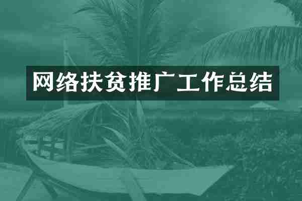 网络扶贫推广工作总结