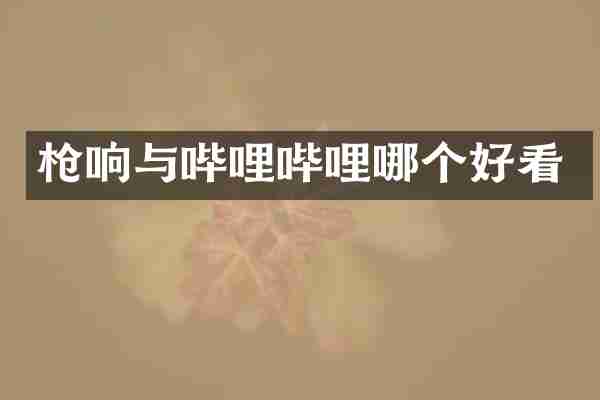 枪响与哔哩哔哩哪个好看