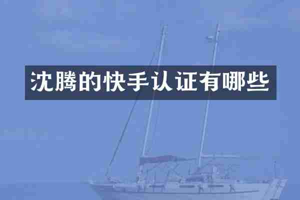 沈腾的快手认证有哪些