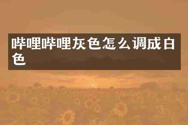 哔哩哔哩灰色怎么调成白色