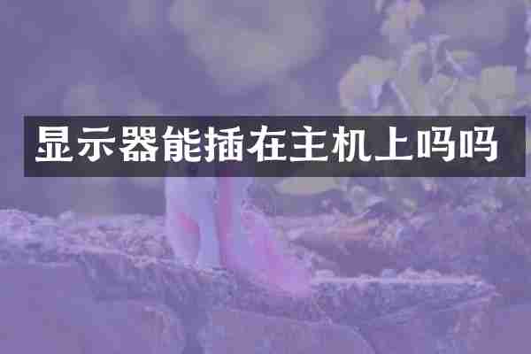 显示器能插在主机上吗吗