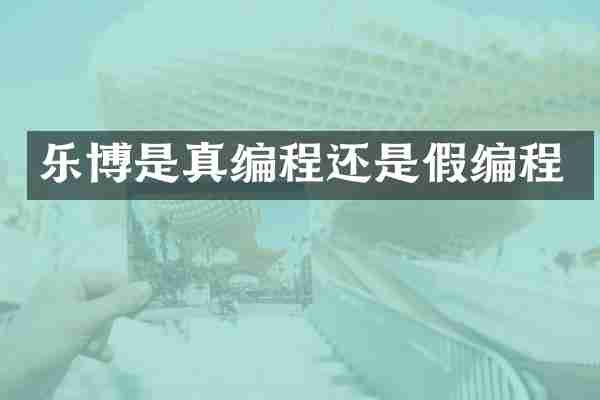 乐博是真编程还是假编程