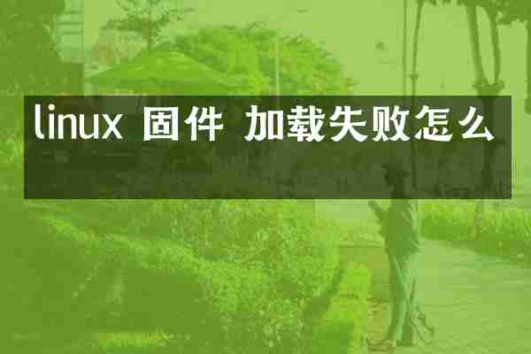 linux 固件 加载失败怎么办