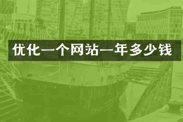 优化一个网站一年多少钱