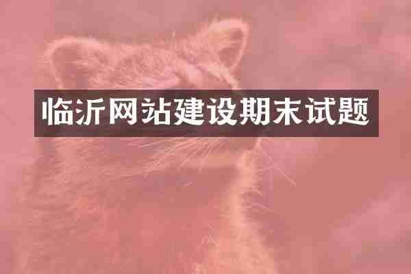 临沂网站建设期末试题