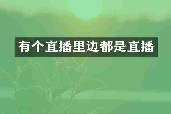 有个直播里边都是直播