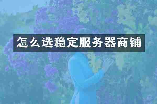 怎么选稳定服务器商铺