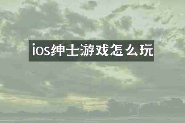 ios绅士游戏怎么玩