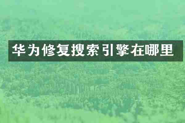 华为修复搜索引擎在哪里