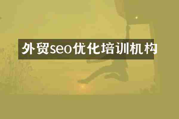 外贸seo优化培训机构