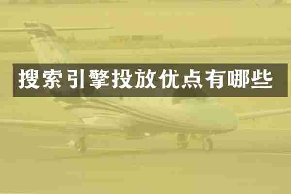 搜索引擎投放优点有哪些