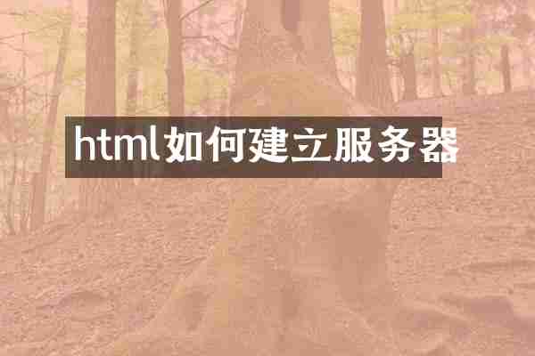 html如何建立服务器