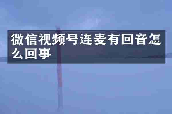微信视频号连麦有回音怎么回事