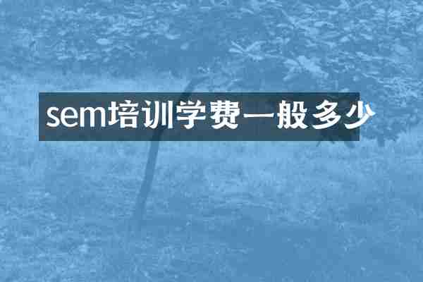 sem培训学费一般多少