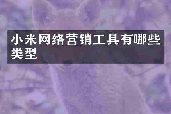 小米网络营销工具有哪些类型