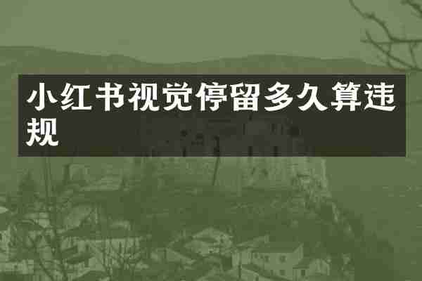 小红书视觉停留多久算违规