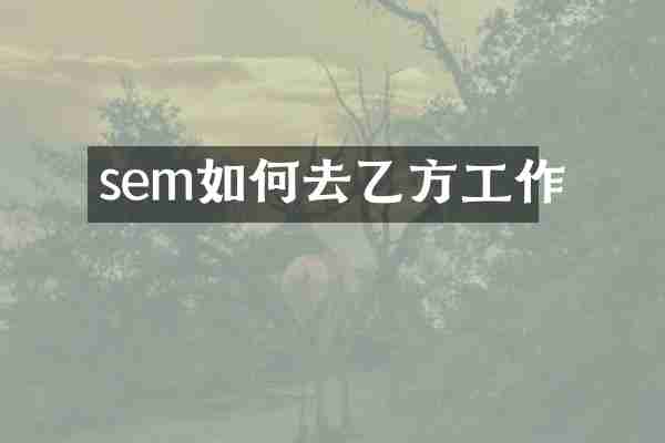 sem如何去乙方工作