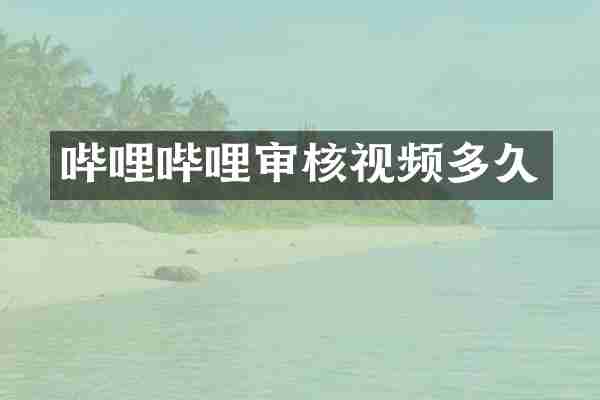 哔哩哔哩审核视频多久