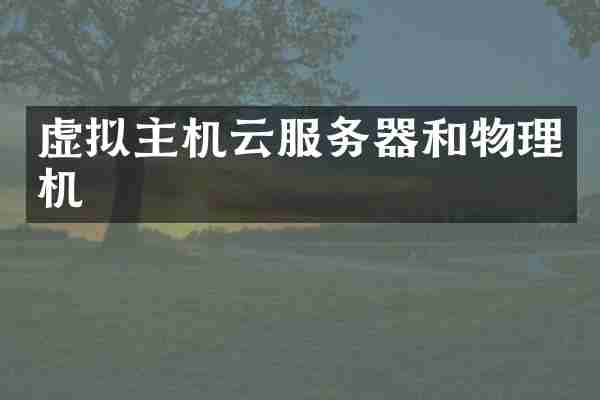 虚拟主机云服务器和物理机