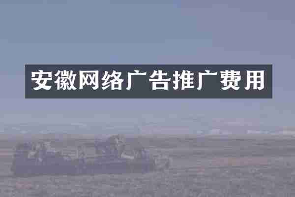 安徽网络广告推广费用