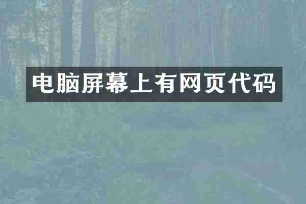 电脑屏幕上有网页代码