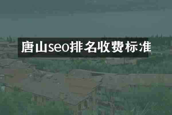 唐山seo排名收费标准