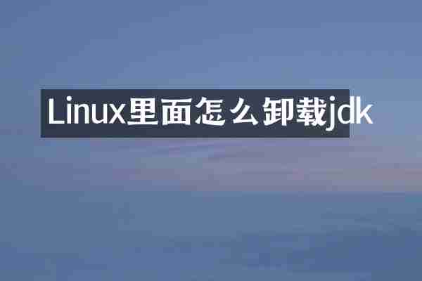 Linux里面怎么卸载jdk