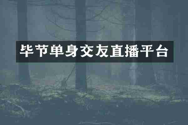 毕节单身交友直播平台