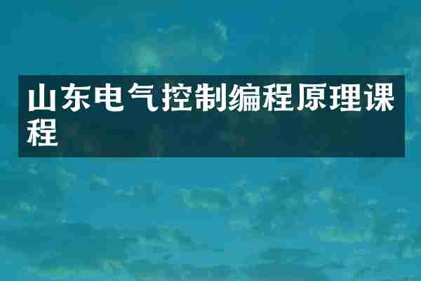 山东电气控制编程原理课程