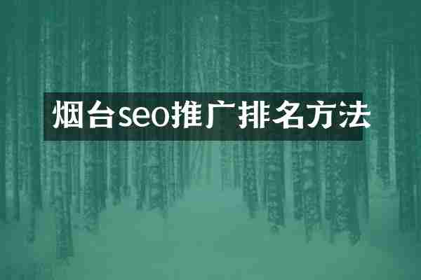 烟台seo推广排名方法