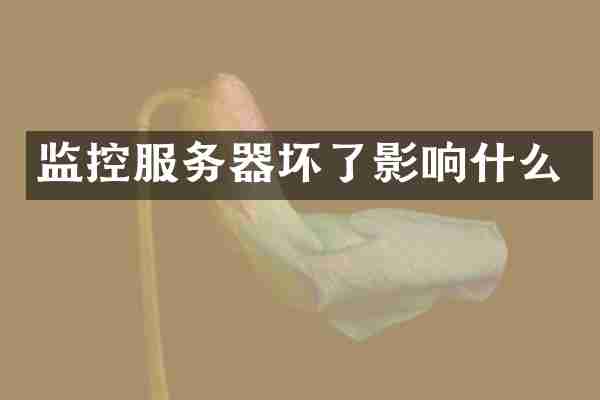 监控服务器坏了影响什么