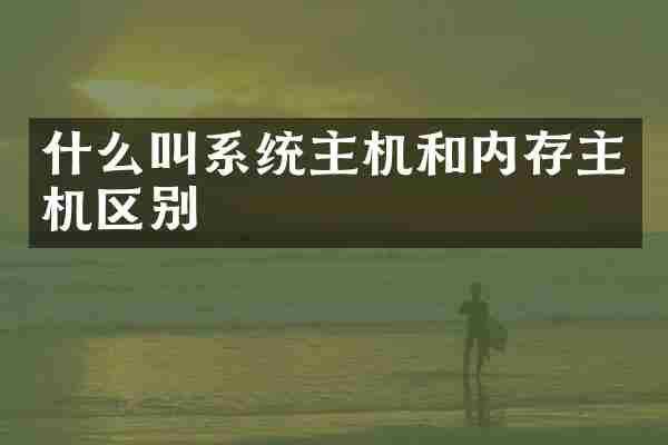 什么叫系统主机和内存主机区别