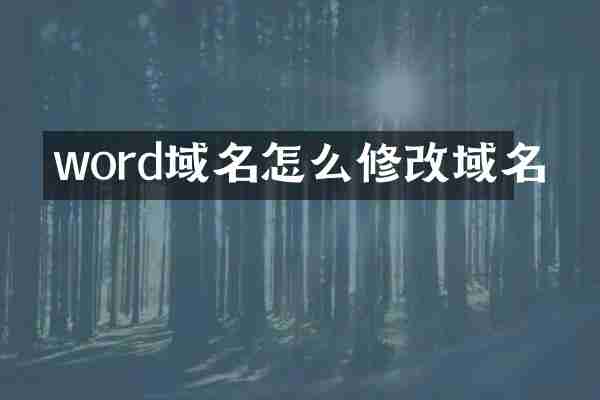 word域名怎么修改域名