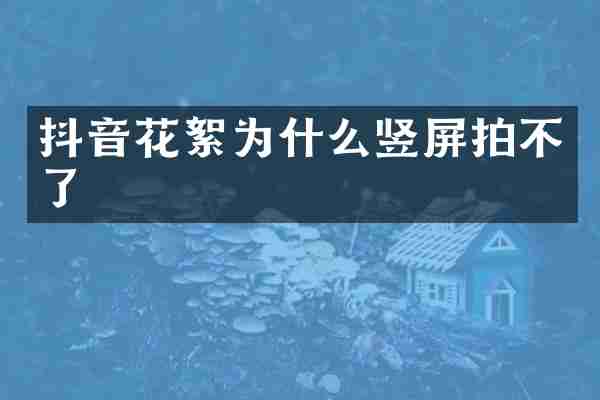 抖音花絮为什么竖屏拍不了
