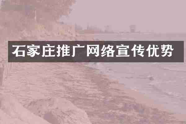 石家庄推广网络宣传优势