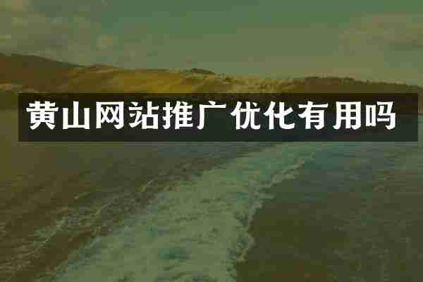 黄山网站推广优化有用吗