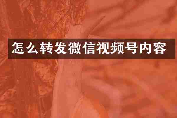 怎么转发微信视频号内容